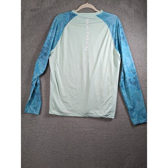 Huk Shirt Mens Medium Performance Fishing Long Sleeve Double Header Camo - Picture 2 of 14